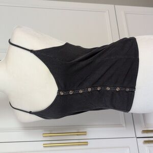 American Eagle Outfitters Charcoal Cropped Camisole Tank Top Size Medium